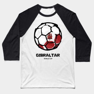 Gibraltar Football Country Flag Baseball T-Shirt